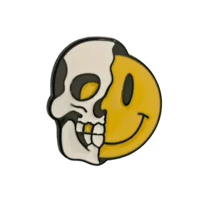 Smiley Face Skull Hat Pin - Novelty Accessory