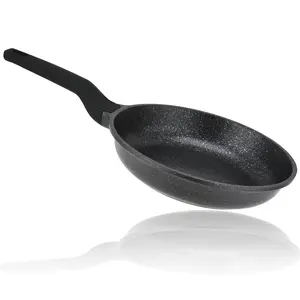 vivicreate 9.5 inch non stick marble color coating fry pan with long rubber coating handle and stainless steel bottom, suitable for induction electrical gas stove Cookware Sturdy