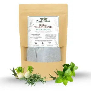 Breathe + Balance  Eucalyptus Rosemary Peppermint Herbal Tea Bath Blends | 3pk
