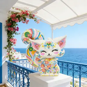 Colorful Nine-Tailed Fox 3D Puzzle Building Blocks Decoration, Bookshelf Home Office Cabinet Decor, Party Living Room TV Stand Display