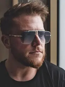 Men's Double Beam Tinted Lens Rimless Glasses, Summer Trendy Ombre Glasses for Everyday Use, Fashion Accessories for Outdoor Activities, Trendy Beach Eyewear