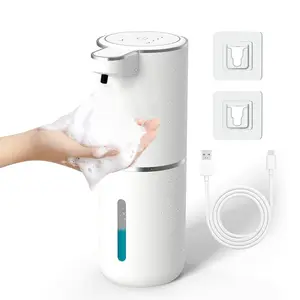 Touchless Automatic Foaming Soap Dispenser - Infrared Sensor, 4 Adjustable Foam Levels, USB-C Rechargeable, 380ml IPX5 Waterproof, Wall-Mounted for Bathroom, Kitchen