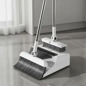Three-in-one multi-functional ergonomic encrypted thickened squeegee broom with Dustpan combination set