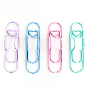 4pcs Colorful Pen Holder Clip Set, Aesthetic Planner Accessories, Cute Macaron Paperclips for Journaling & Study Notes