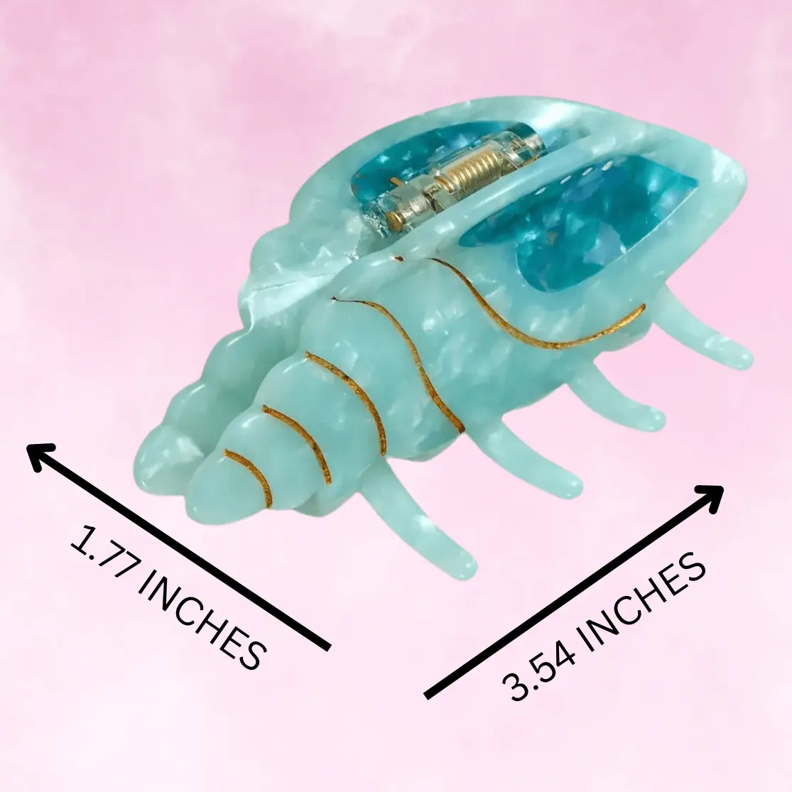 Cute Blue Caribbean Conch Shape  Hair Claw Clips Strong Hold