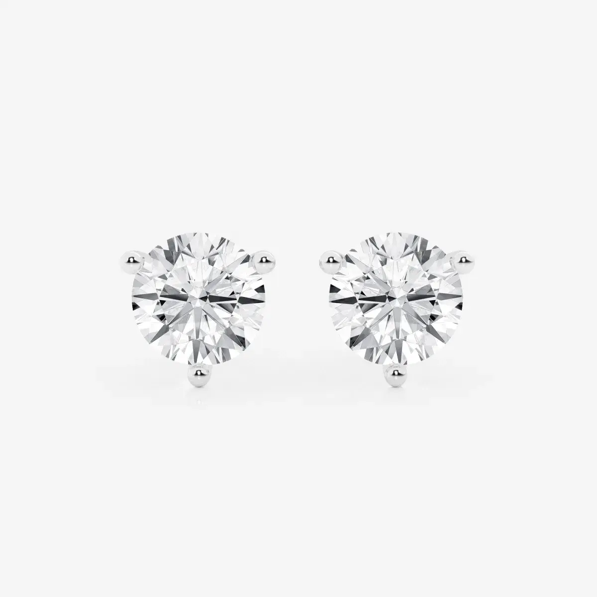 #17   |    2 CTW | Three Prong Martini Lab Diamond Stud Earring set in 925 Sterling Silver