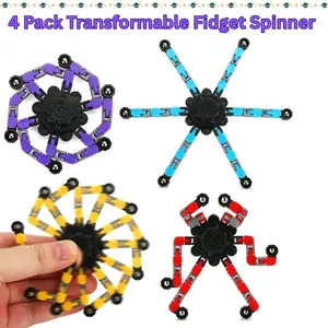 Transformable Fidget Spinners 4Pcs for Kids and Adults  Stress Relief Sensory Toys for Boys and Girls Kids- Mothers day Gift