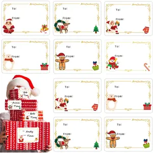 150 Pcs Christmas Tags, Self Adhesive Xmas Gift Tags Christmas Labels Stickers Christmas Name Labels for Present Party Bags Cards Envelope