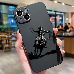 Cowboy silhouette riding a horse design, drop-proof and non-slip TPU full-coverage camera phone case, compatible with iPhone 17, 16, 15, 14, 13, 12, 11, XS, X, Samsung and other models. Makes a great gift for friends or family.