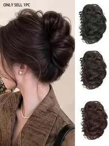 Women's Clip-In Bun Updo Hairpiece - Voluminous Messy Bun with Natural-Looking Synthetic Hair, Quick Hairstyle Solution for Weddings, Parties & Everyday - Easy to Style & Maintain, Clip-On Chignon Wig for Short Hair or Volume Wavy Synthetic Hairpiece