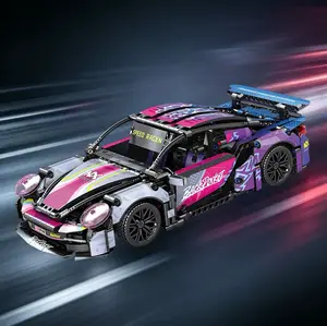 Limited Edition 1:14 RC 911 Supercar Block Kit - 1000+ PieceBuild, Dual Motors with LED Light Effects, 2.4GHz RemoteControl + Acrylic Display Case - 911-Inspired Design, PerfectGift for Kids & Collectors Holiday Gift