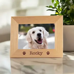 Personalized Dog Picture Frame by Lifetime Creations: Custom Engraved Pet Picture Frame, Pet Memorial Gifts, ENGRAVED IN USA
