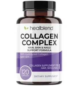 healblend Collagen Complex - Hydrolyzed Collagen Supplement for Women and Men, Anti-Aging and Healthy Joints, Healthy Skin, Hair and Nails (120 Capsules) Healthcare Fitness Dietary Beauty Colagen Biotin Human