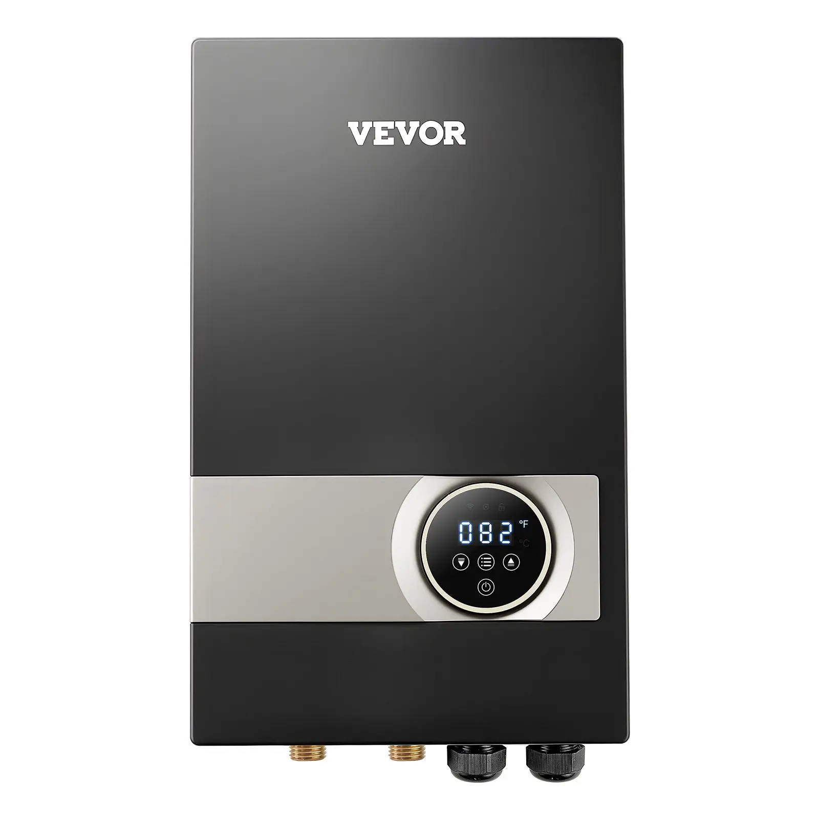 VEVOR 27kW Instant Tankless Electric Water Heater, 240V Black Indoor Unit with LCD Touchscreen, 3/4'' NPT, Constant Temperature Control, Child Security Lock, Space-Saving for Bathroom, Kitchen (Hair Washing)