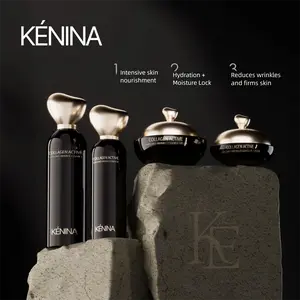 KENINA Gilt Series 4-Piece Skincare Set Toner Serum Eye Cream Face Cream Intensive Nourishment Hydration Moisture Lock Reduces Wrinkles Firms Skin