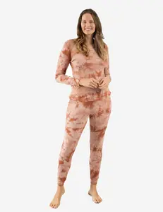 Women's Peach Mix Tie Dye Cotton Pajamas
