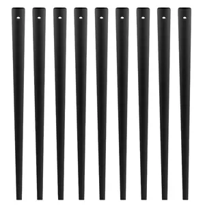 VEVOR Staircase Metal Balusters, 38''x 1'' Flat Aluminum Alloy Decorative Banister Spindles, 72 Pack Deck Baluster with Screws, Classic Hollow Deck Railing Satin Black Powder Coated for Porch