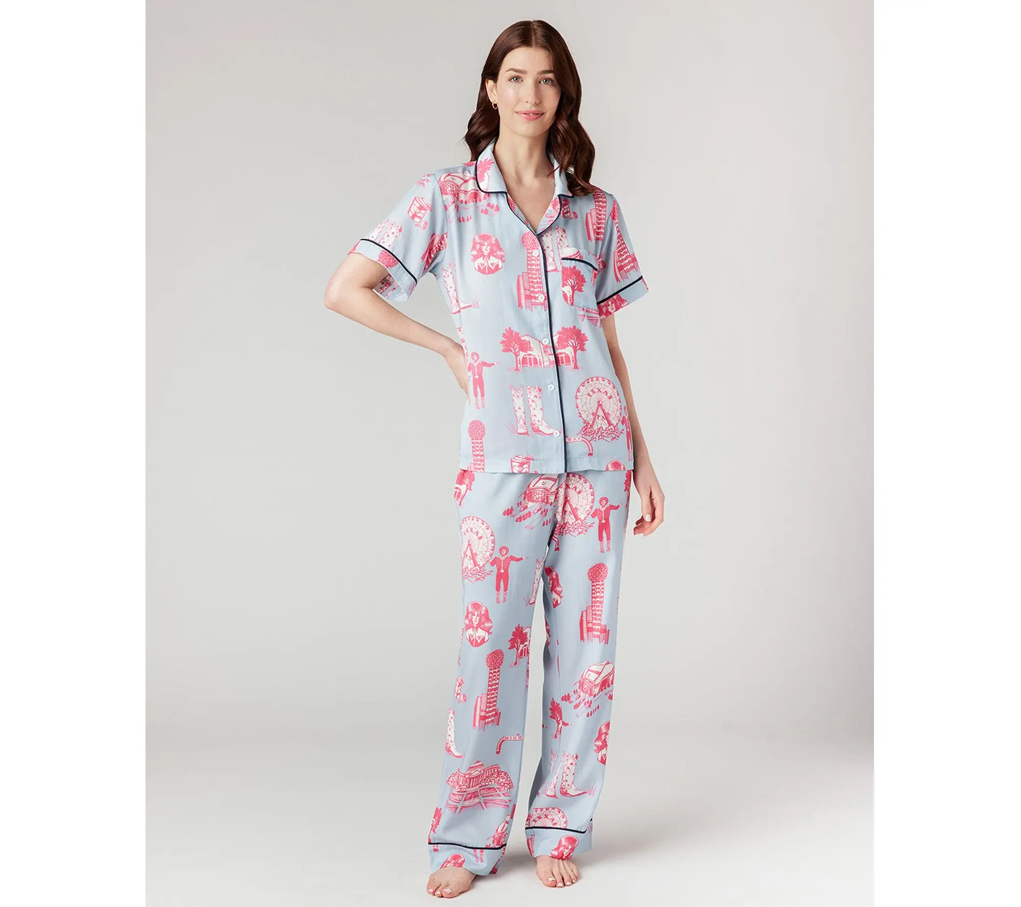 Katie Kime Dallas Toile Pajama Pants Set
