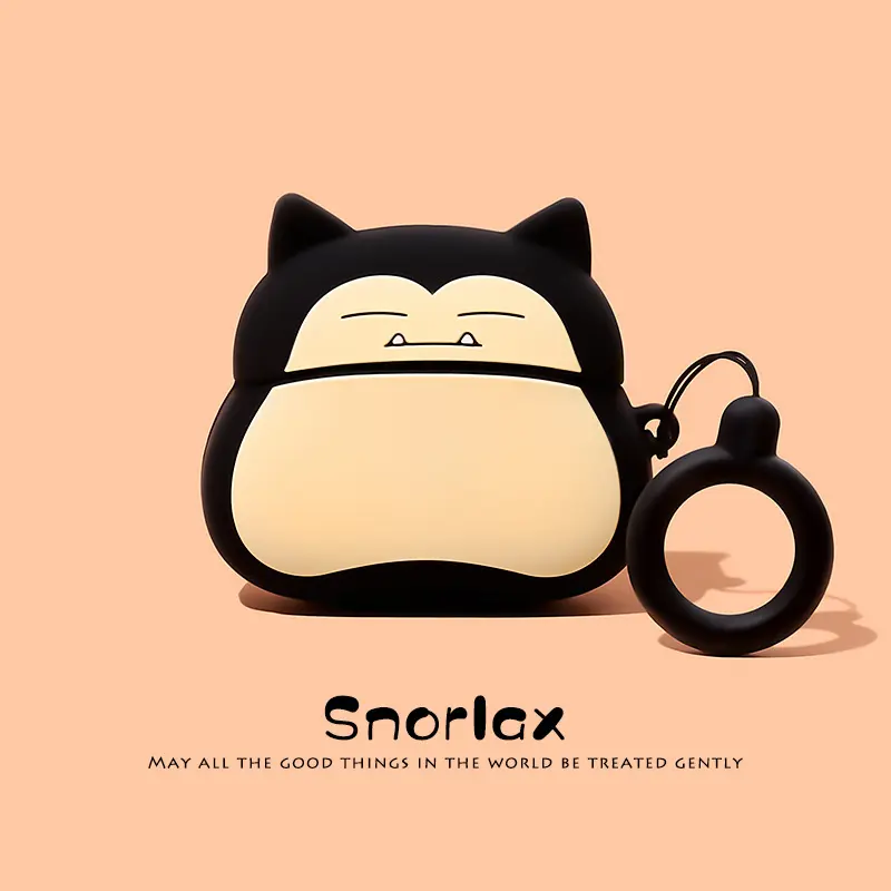 Pokemon Ball Snorlax For Airpods Pro 2 Case,3D Anime Earphone Silicone Cover For Airpods 4 3 2 1 Case Funda