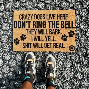 CRAZY DOGS LIVE HERE MAT