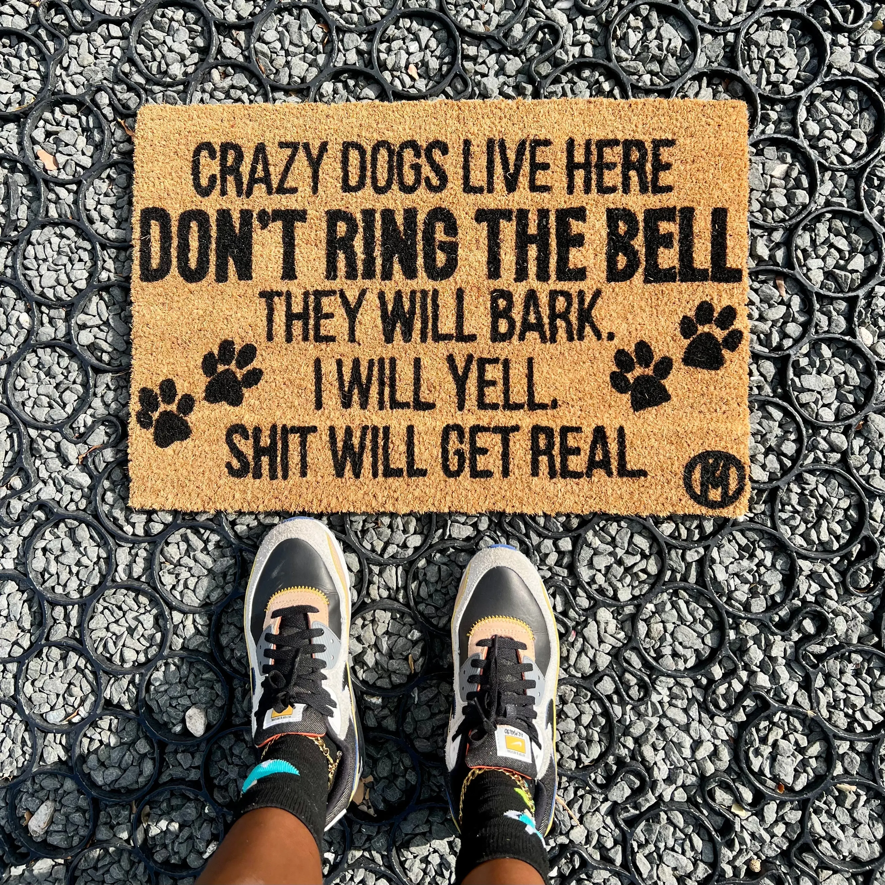 CRAZY DOGS LIVE HERE MAT