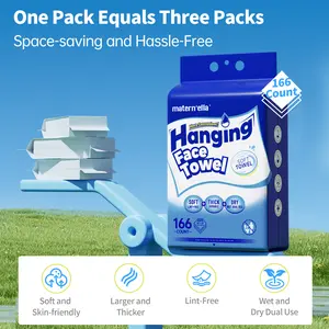 Matern'ella Face Towel (166 pcs): Disposable, for Sensitive Skin, Fragrance-Free, Alcohol-Free, Wet-and-Dry Dual-Use, Towel & Washcloth