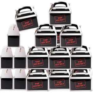 Top Secret Spy Party Favor Boxes - 24Pcs Secret Agent Candy Gift Boxes, Murder Mystery Spy Themed Party Decorations for Kids Escape Room Agent Themed Events Supplies Birthday Gift