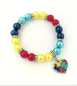 Colorful beaded Autism awareness bracelet