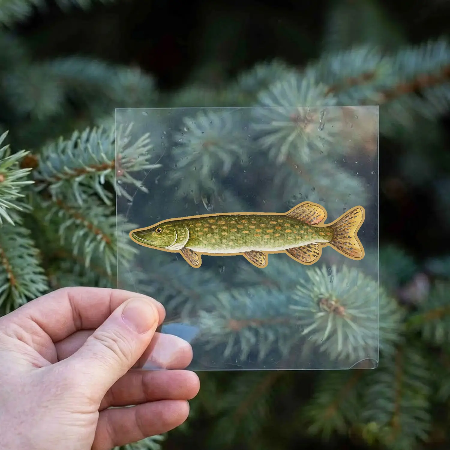 Northern Pike Fishing Sticker, Waterproof Vinyl Decal, Pike Fish Sticker for Tackle Box, Laptop, Water Bottle, Fishing Gift