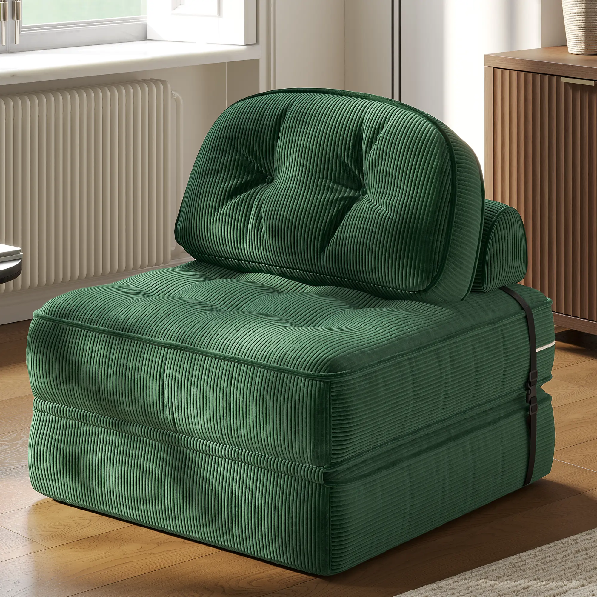 Forest Green-ribbed Velvet