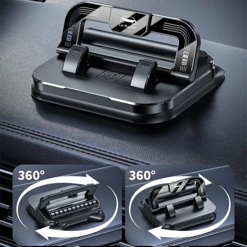 Universal Dashboard Car Phone Mount, 360 Degree Rotation Phone Stand, Mobile Phone Holder with Number Plate, Adjustable Cellphone Bracket, Car Phone Holders, Universal Smartphone Holder, Car Mount for Phone, Car Accessory