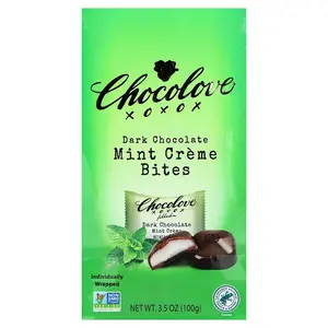 Chocolove Dark Chocolate Bites, Mint Creme, 55% Cocoa, 3.5 oz (100 g)