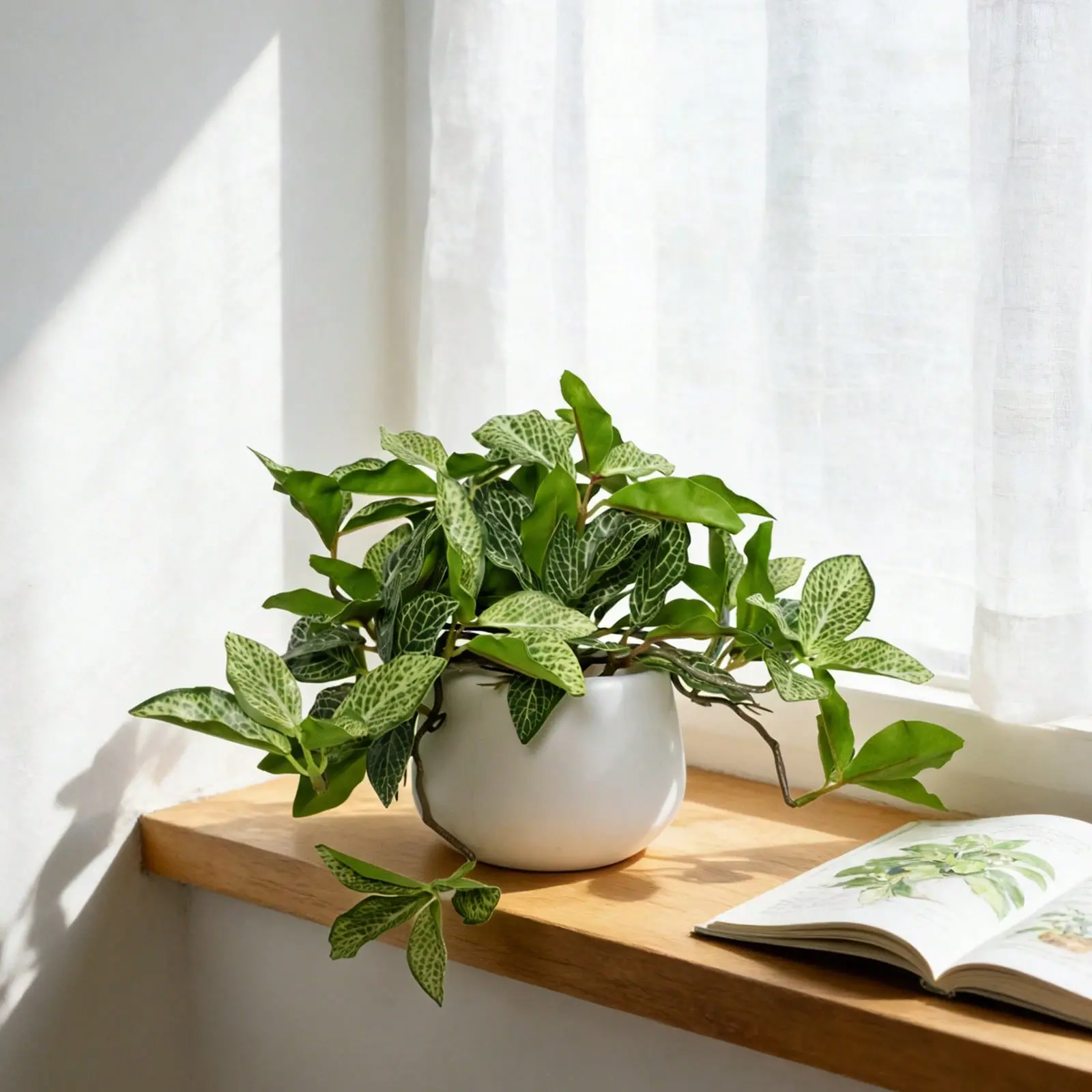 1pc Artificial Nerve Plant in White Pot - 18cm Fake Hanging Trailing Greenery - No Maintenance Tabletop Decor for Living Room, Bathroom, Office -  Housewarming Gift - Artificial Faux Plants