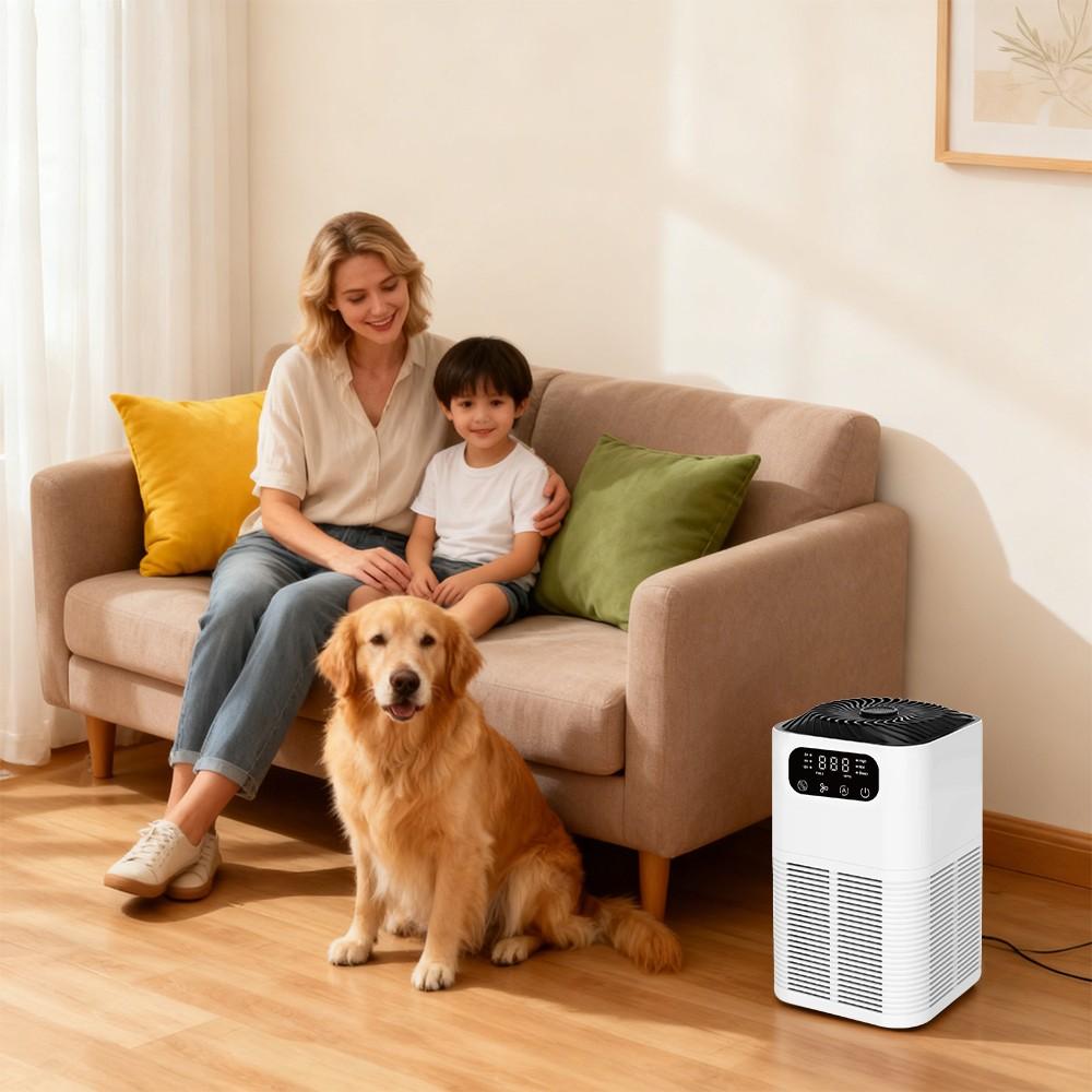 Air Purifier for Home Large Room, H13 HEPA Air Cleaner with Activated Carbon, 360° Air Intake, Ultra Quiet 25dB, LCD Display, Timer, Aromatherapy, Pet Odor Smoke Dust Removal