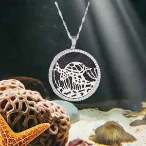 27MM STAINLESS STEEL TURTLE PENDANT AND CHAIN