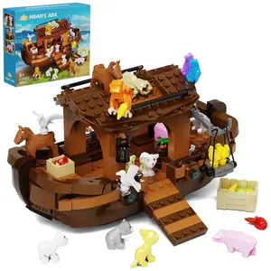 Animal Ark Mini Building Set – Build a tiny boat with animals. Fun, safe, educational toy. Boosts creativity & imagination. Perfect gift for kids Model Kit Figures Combo