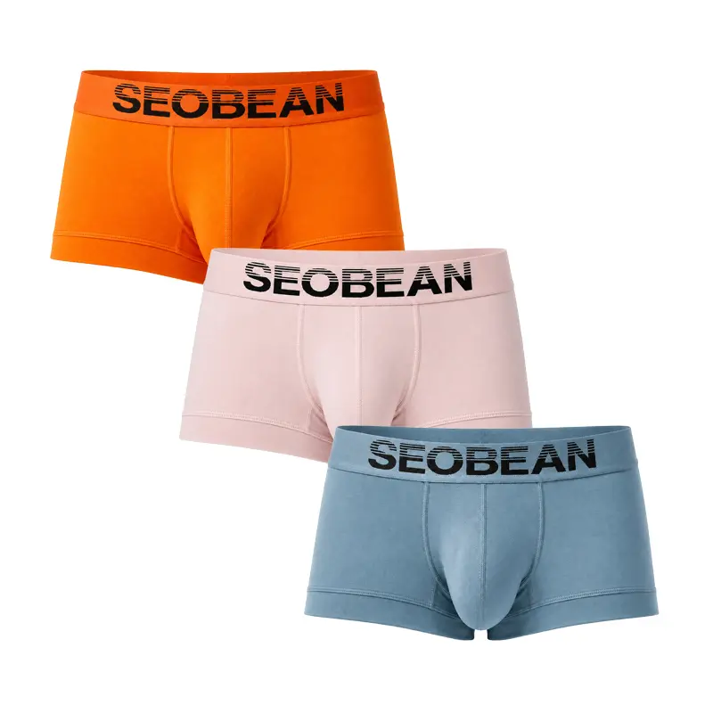 SEOBEAN Men’s Low Rise Boxer Briefs, Soft Stretch Trunks with Contoured Pouch, Wide Waistband, Everyday Underwear for Work, Gym and Travel-250209