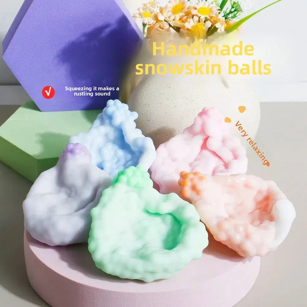 4Pcs Crunchy Squishy Ball Beads Stress Ball – Satisfying Crunchy Fidget Toy for Stress Relief, Anxiety Relief & Relaxation | Perfect ASMR Sensory Ball | ADHD, Autism Toys