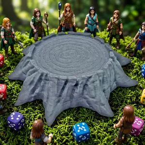 Dnd Role-Playing Tree Stump Base, 3D Printed Tabletop Terrain, DIY Painting, Game Props, Rpg Accessories, Atmosphere Enhancer