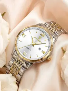 Women's Elegant Quartz Watch, Stainless Steel Case, Roman Numerals, Date Display, 30m Waterproof, Casual Style, Perfect Gift