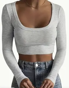 Scooped Long Sleeve Crop Scooped Long Sleeve Crop