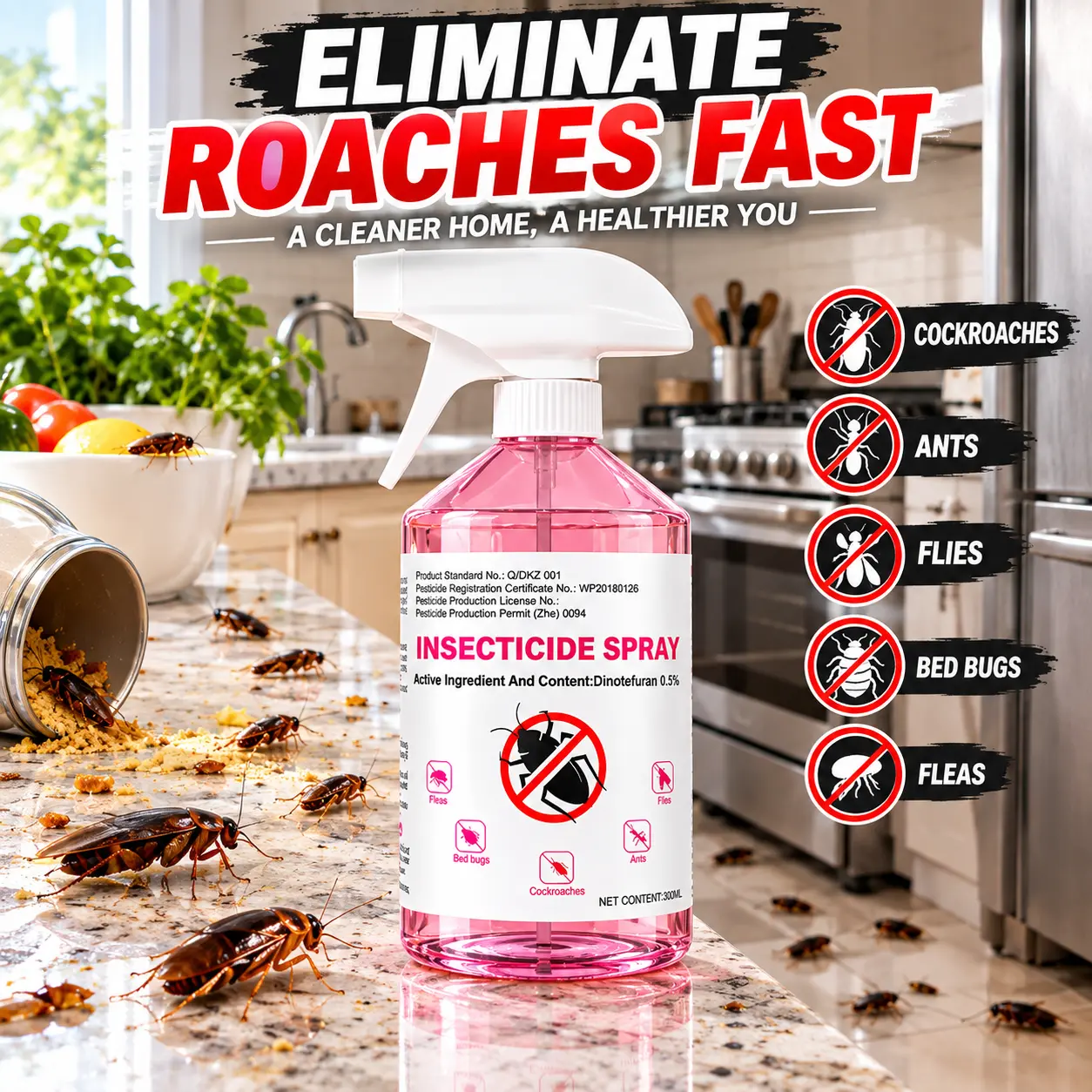 Indoor Cockroach Bait – Low-Odor, Easy-to-Use Roach Control Solution for Kitchens, Bathrooms & Other Hidden Areas, Helps Reduce Roach Activity with Convenient Home Pest Management