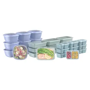Bentgo Prep 60-Piece Variety Meal Prep Set - Meal Storage Containers for Versatile Use, Microwave Safe & Reusable