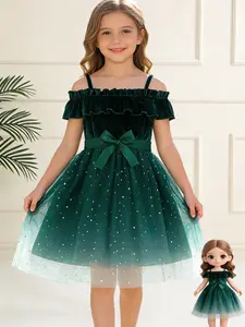 Elegant Pleated One-Shoulder Dress with Sequins, Gradient Mesh Princess Style, Includes Belt, Perfect for Daily Wear, Parties, Events