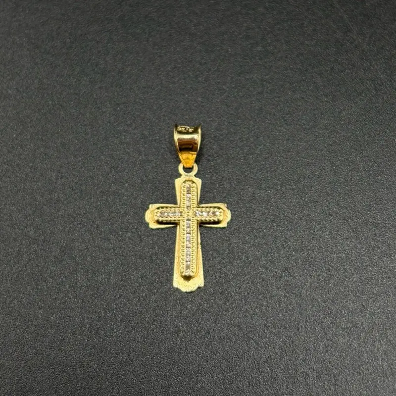 14k Gold Cross Pendant, Dainty Religious Jewelry for Men and Women