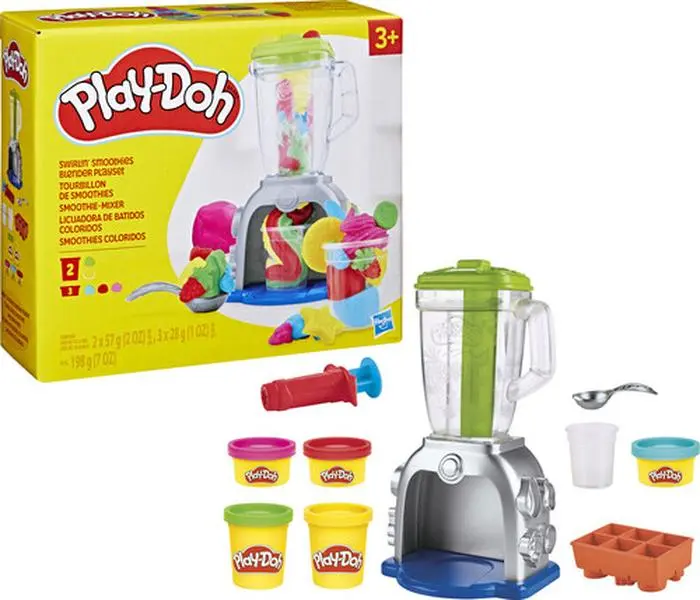 Play-Doh Swirlin' Smoothies Blender Playset - Collectible Modeling Clay Art Toy, Playful, 5 Play-Doh Colors Single Set, Arts & Crafts