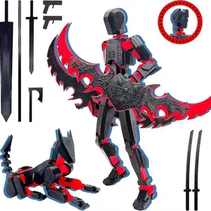 T13 3D Action Figure Set Assembly Completed Dummy Robot Titan 13 Action Figures 3D Printed Toys Multi-Jointed Movable  Articulated anime figure Christmas gifts for boys