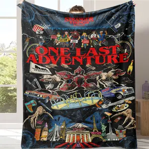 Countdown sales! Stranger Things: A Classic Gift for Internet Fans Featuring Fleece Blankets, Heavy Blankets, Soft and Warm Comfort, Kind Characters, and Devil Art