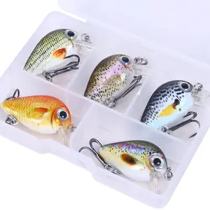 5Pcs Artificial Hard Baits Plastic Small Wobbler Fishing Lures Swimbait