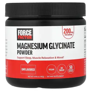 Force Factor Magnesium Glycinate Powder, Unflavored, 4.94 oz (140 g)